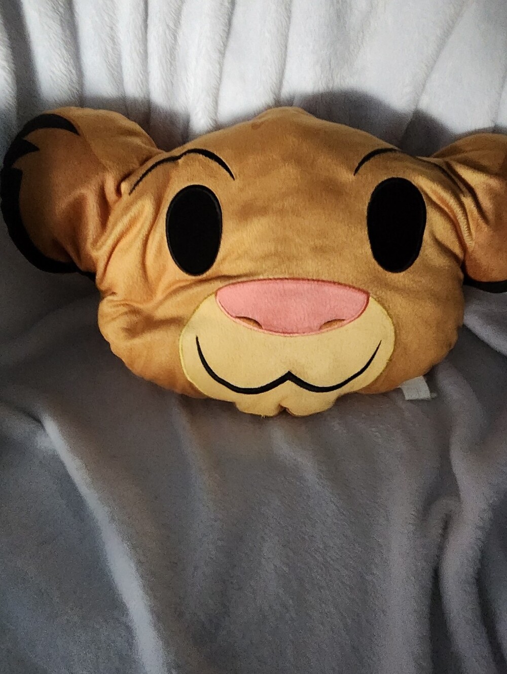 Disney Kids Plush Lion Face Pillow - Yellow
